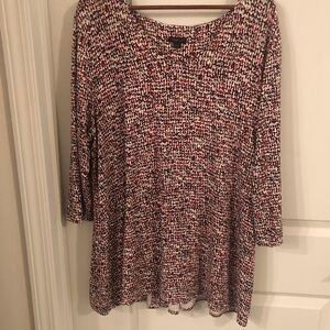 J. Jill XL Button/Pleat-back 3/4 Sleeve Top